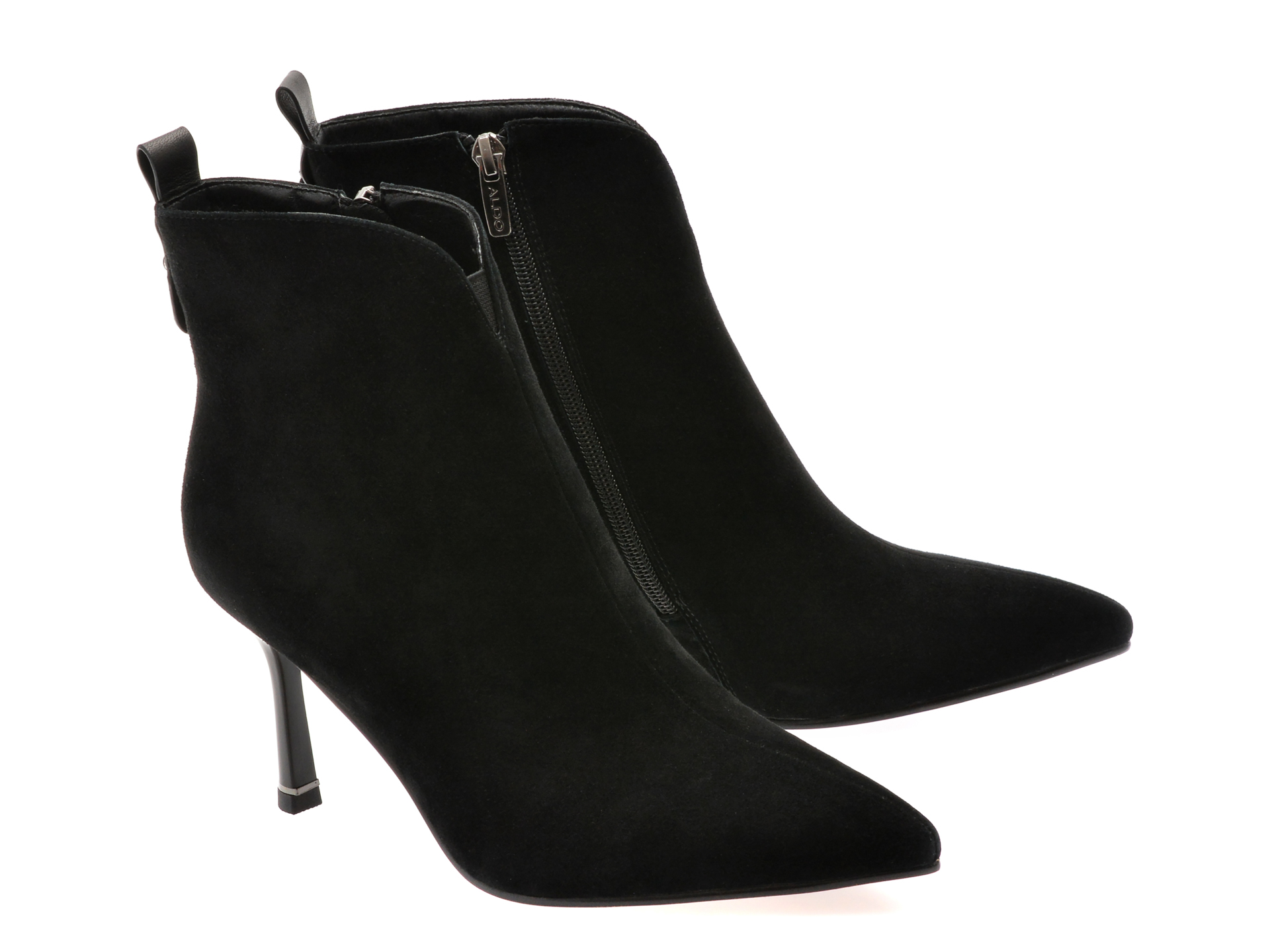 Botine elegante ALDO negre, JY50004, din piele intoarsa