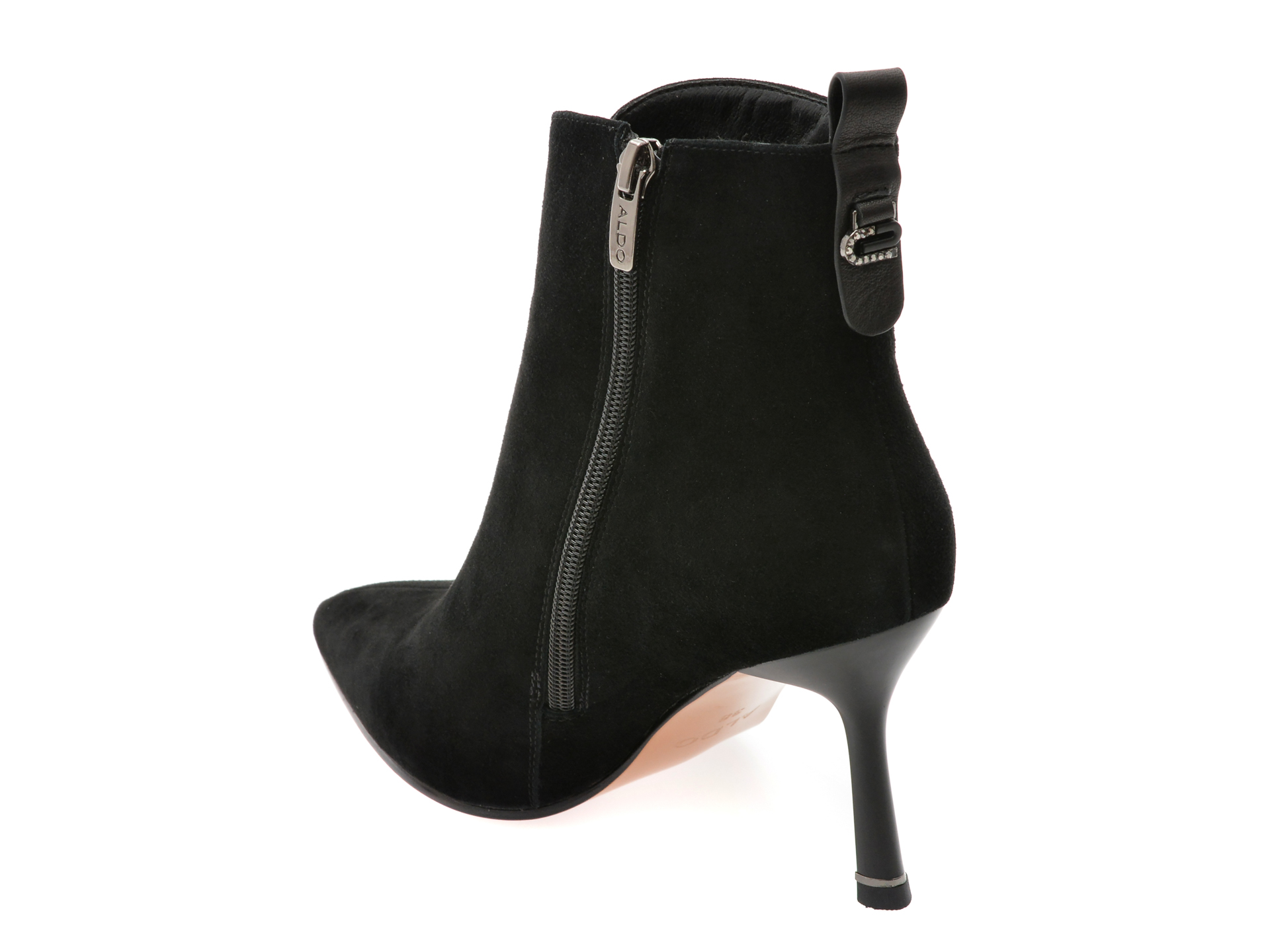 Botine elegante ALDO negre, JY50004, din piele intoarsa