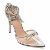 Pantofi eleganti ALDO argintii, HALALIA040, din pvc