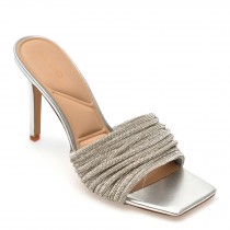 Papuci eleganti ALDO argintii, 13738924, din material textil