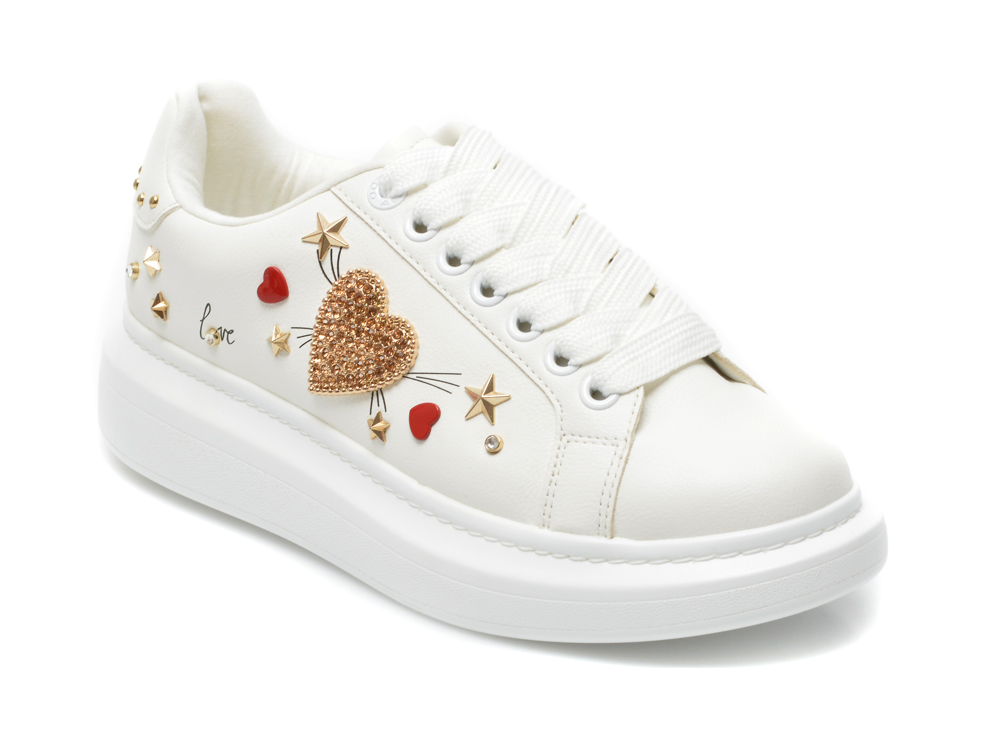 Pantofi ALDO albi, KEWARRA100, din piele ecologica Aldo imagine reduceri
