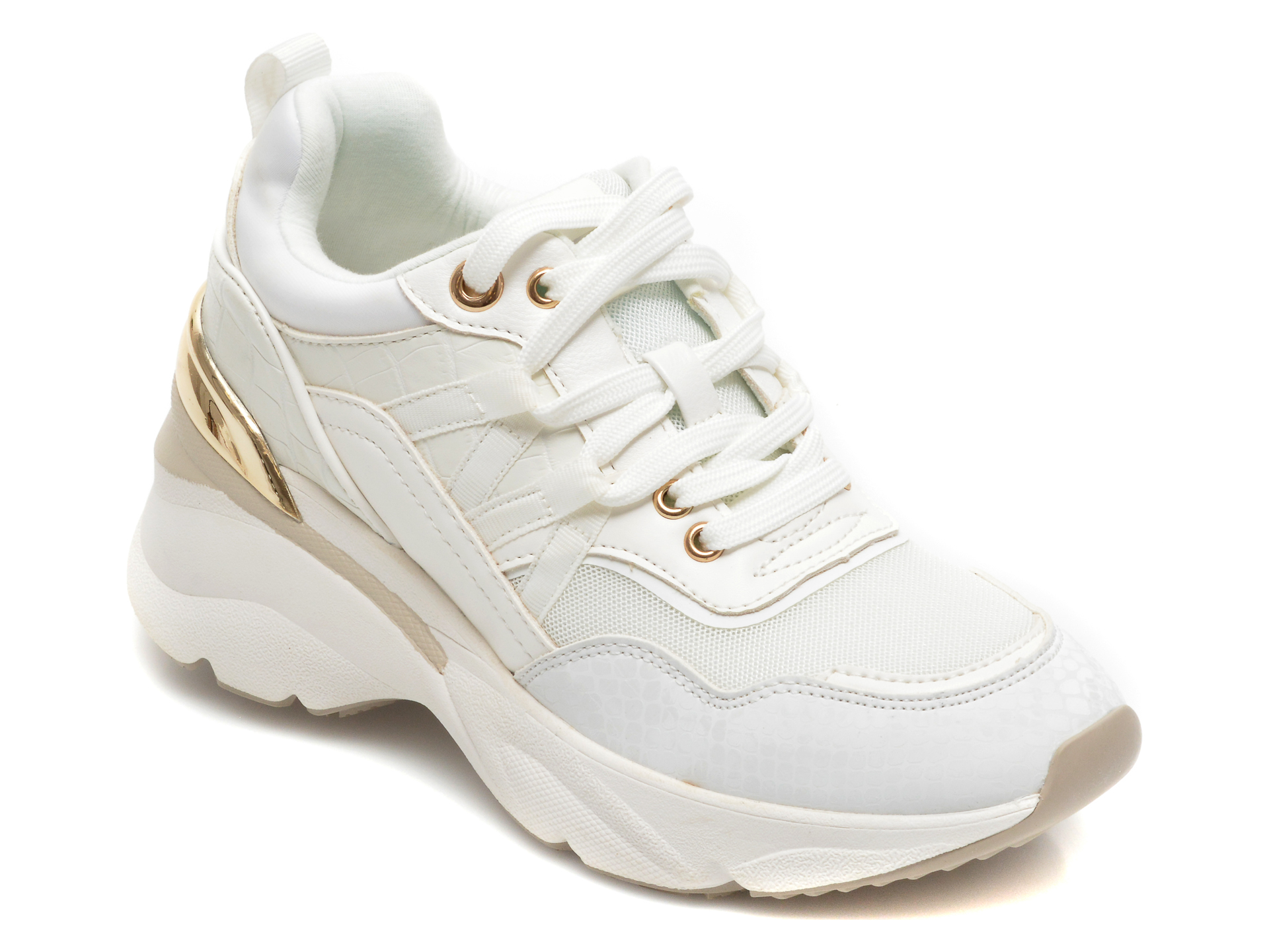 Pantofi sport ALDO albi, THALIRI100, din material textil si piele ecologica Aldo imagine reduceri