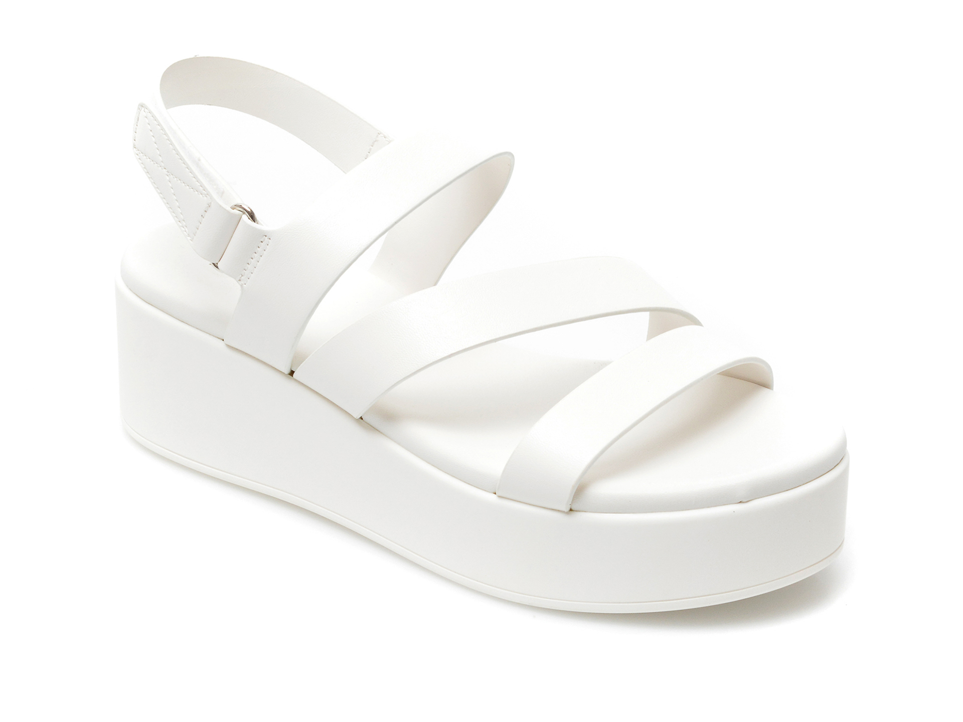 Sandale ALDO albe, Perwell100, din piele ecologica