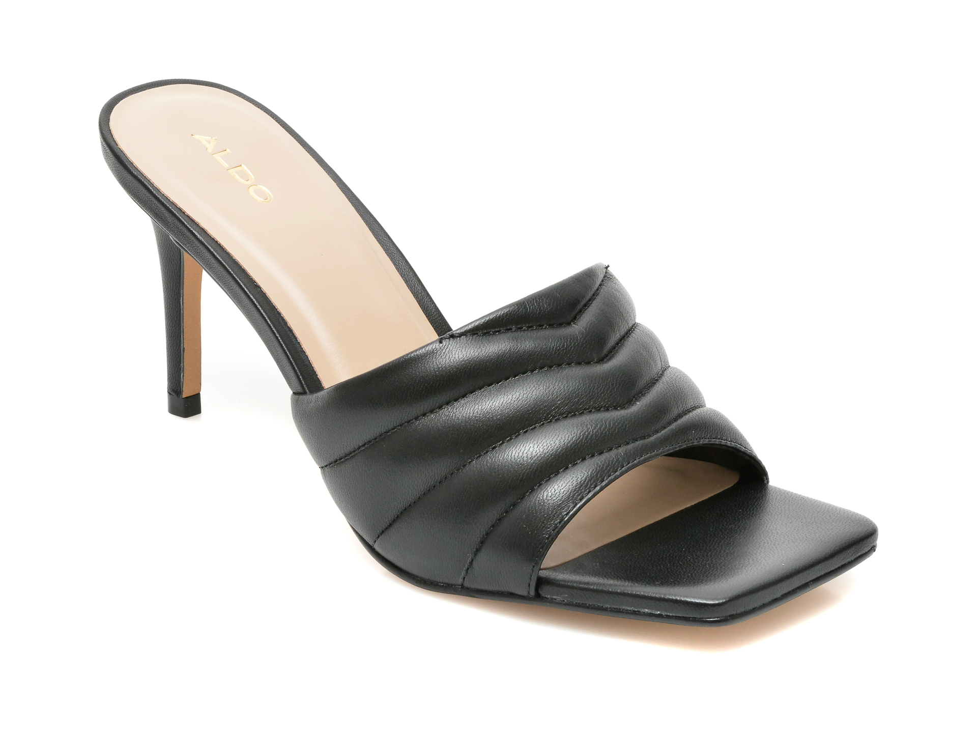 Sandale ALDO negre, DANIELLITA001, din piele naturala Aldo imagine reduceri