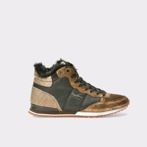 Ghete PEPE JEANS aurii, Ls30567, din piele ecologica