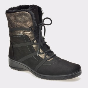Ghete ARA negre, 48523, din piele ecologica