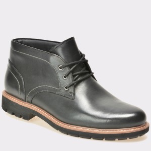 Ghete CLARKS negre, 6127474, din piele naturala