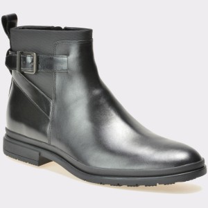 Ghete CLARKS negre, 6128253, din piele naturala