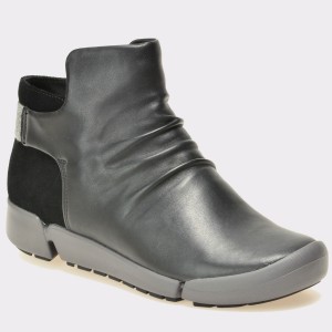 Ghete CLARKS negre, 6127230, din piele naturala