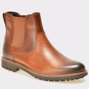 Ghete CLARKS maro, 6102501, din piele naturala