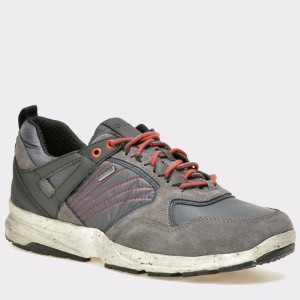 Pantofi GEOX gri, U742Wa, din piele intoarsa