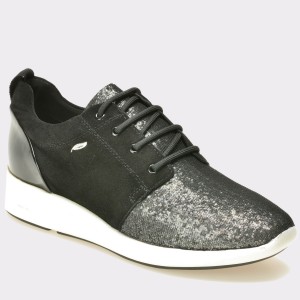 Pantofi GEOX negri, D621Ca, din piele intoarsa