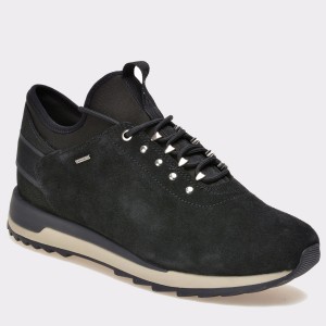 Pantofi sport GEOX negri, D743Fa, din piele intoarsa
