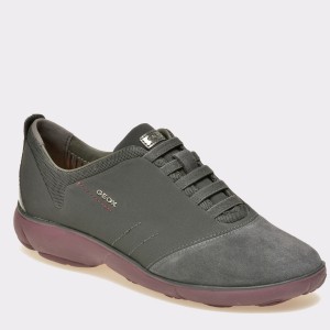 Pantofi GEOX gri, D641Eg, din piele intoarsa