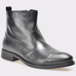 Ghete GEOX negre, U742Xg, din piele naturala