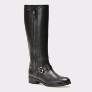 Cizme GEOX negre, D64X9B, din piele naturala