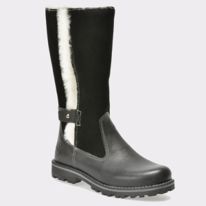 Cizme pentru copii TARTY negre, Mk6295, din piele naturala
