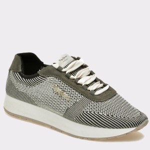 Pantofi PEPE JEANS gri, Ls30490, din material textil si piele naturala