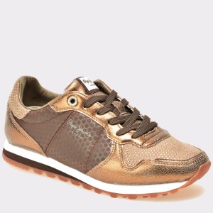 Pantofi PEPE JEANS aurii, Ls30537, din piele naturala
