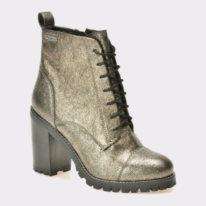 Botine PEPE JEANS argintii, Ls50303, din piele naturala