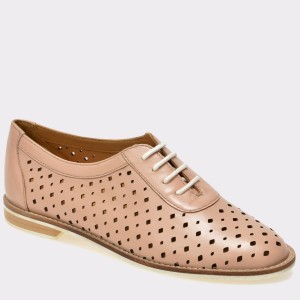 Pantofi OTTER roz, 14001, din piele naturala