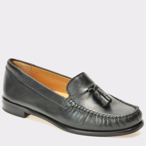 Pantofi mocasini OTTER negri, 7002, din piele naturala