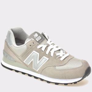 Pantofi sport NEW BALANCE gri, M574, din material textil si piele