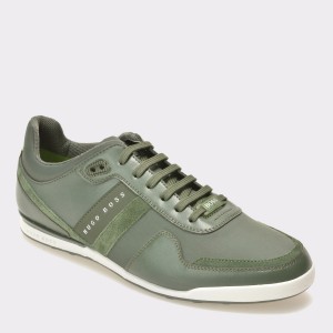 Pantofi HUGO BOSS verzi, 1616, din piele naturala