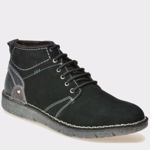 Ghete OTTER negre, 7384, din piele intoarsa