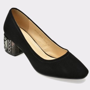 Pantofi EPICA negri, 6G133, din piele intoarsa
