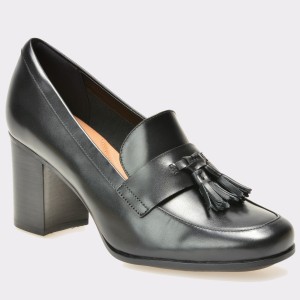 Pantofi CLARKS negri, 6127886, din piele naturala