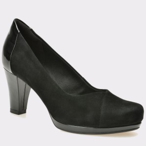 Pantofi CLARKS negri, 6128819, din piele intoarsa