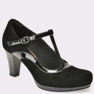 Pantofi CLARKS negri, 6129090, din piele intoarsa