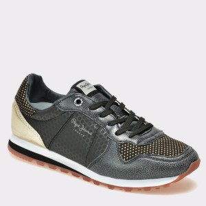 Pantofi PEPE JEANS negri, Ls30537, din material textil