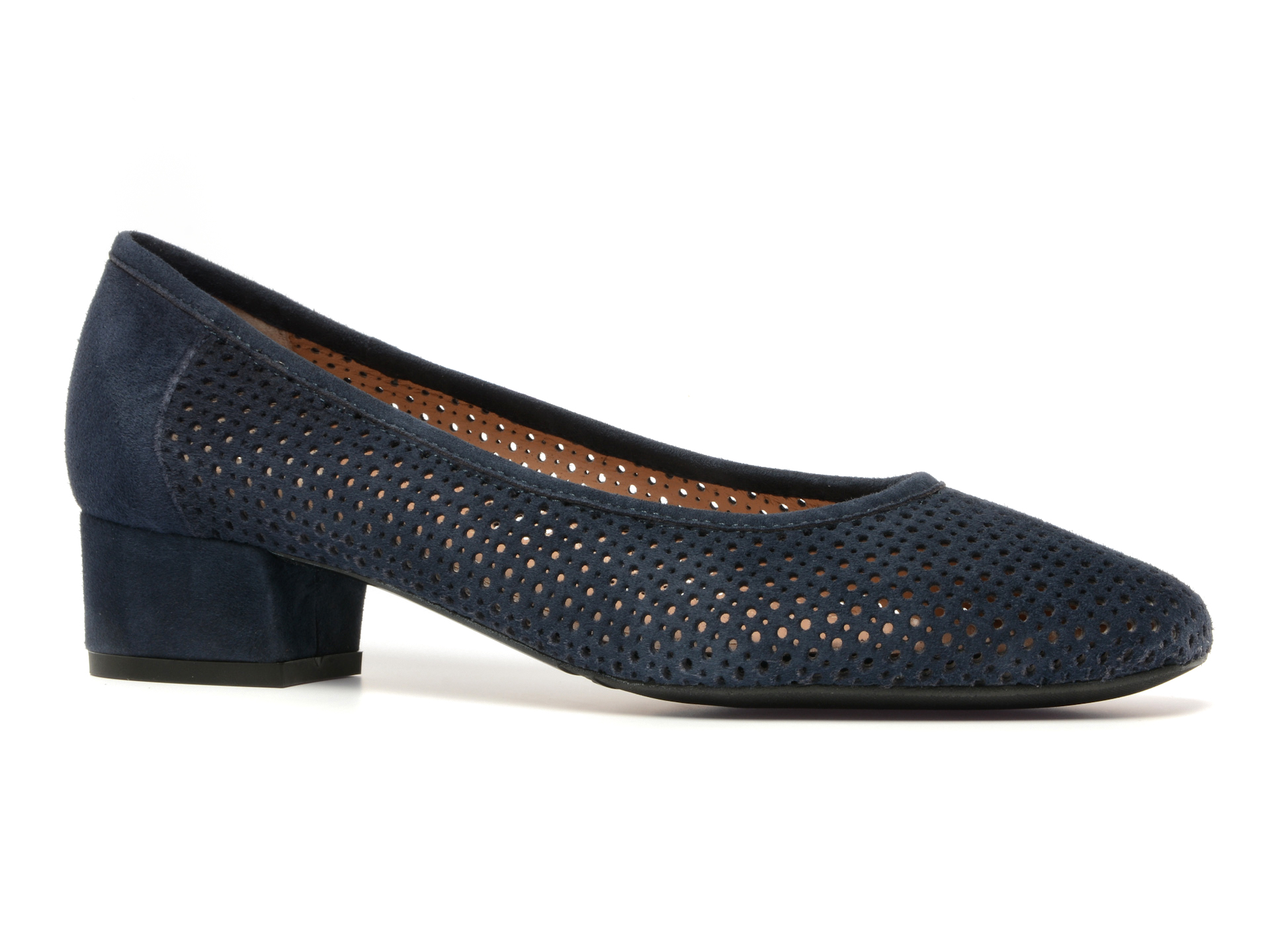 Pantofi Salamander bleumarin, din piele intoarsa