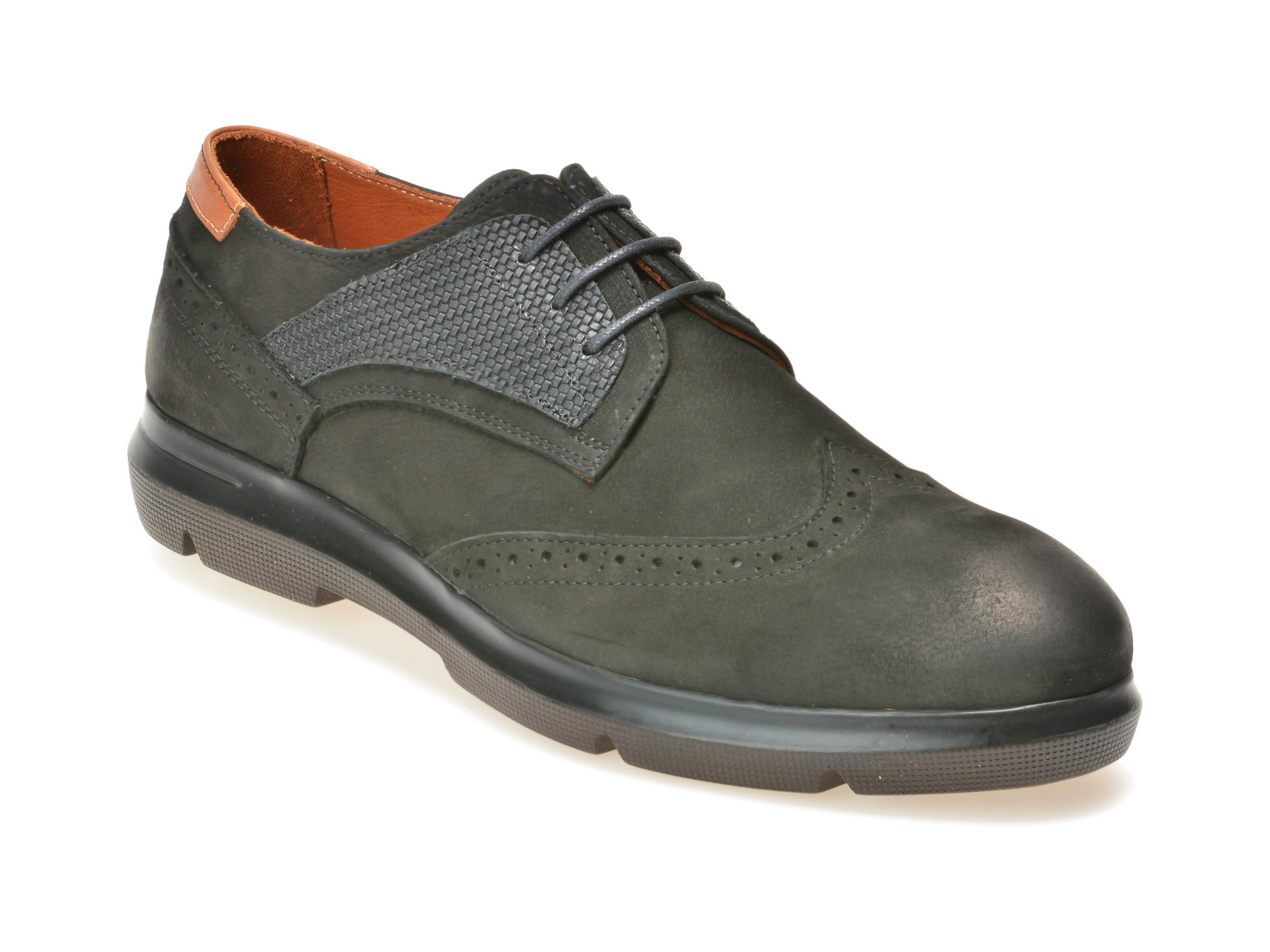 Pantofi OTTER negri, M4229, din nabuc