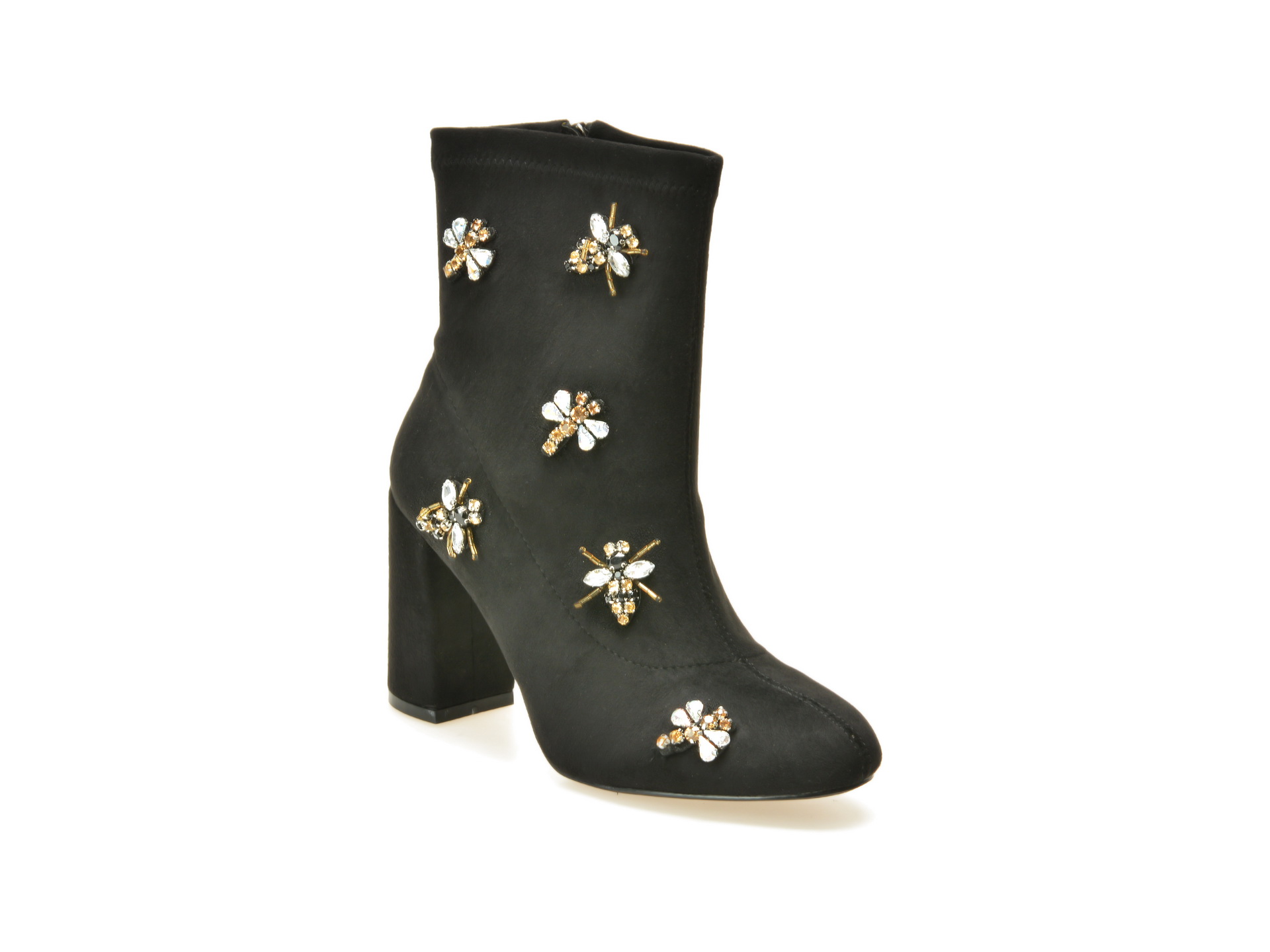 Botine PRIMA DONNA negre, 13021, din piele ecologica