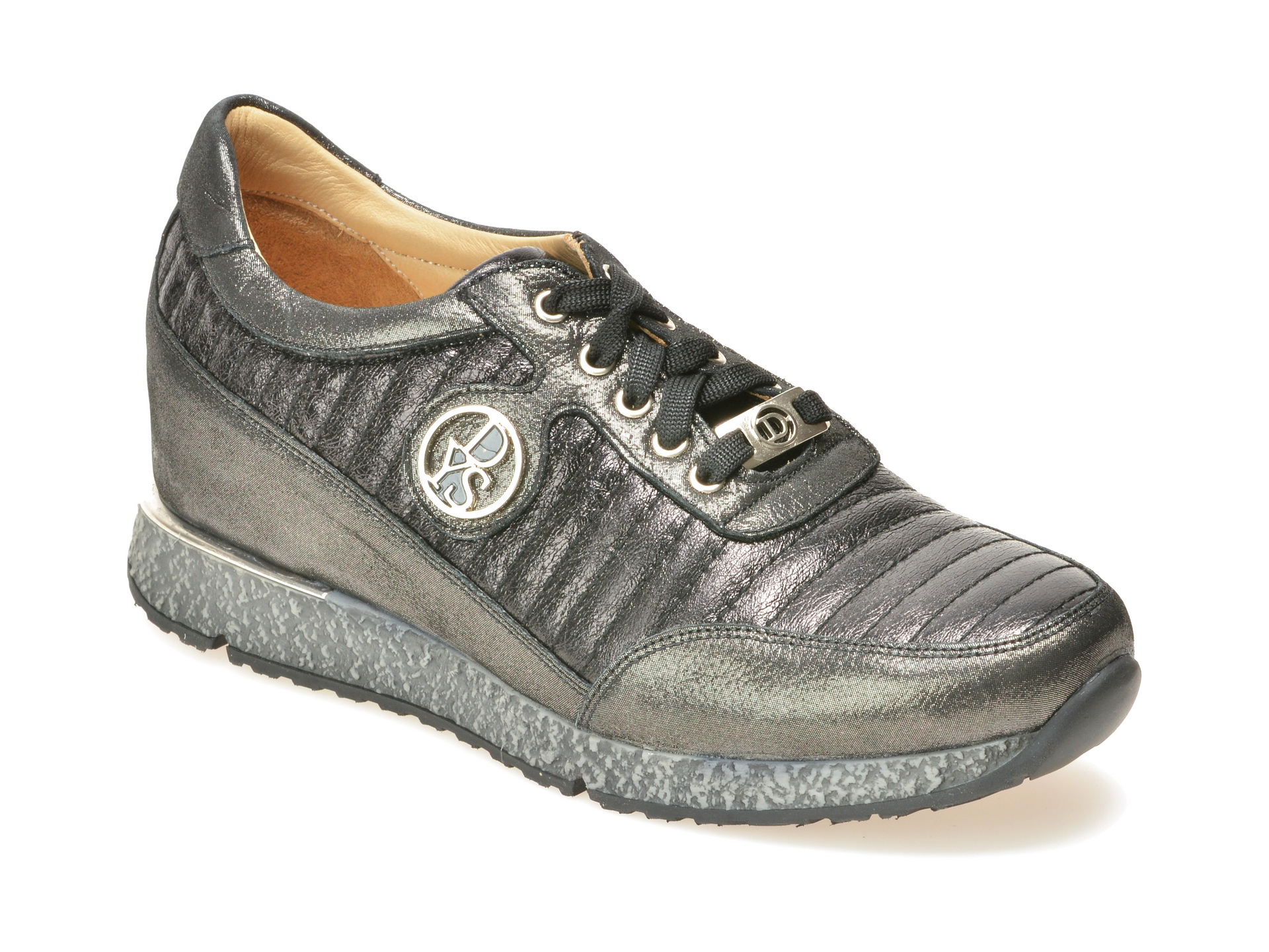 Pantofi FLAVIA PASSINI argintii, Ds0111, din piele naturala