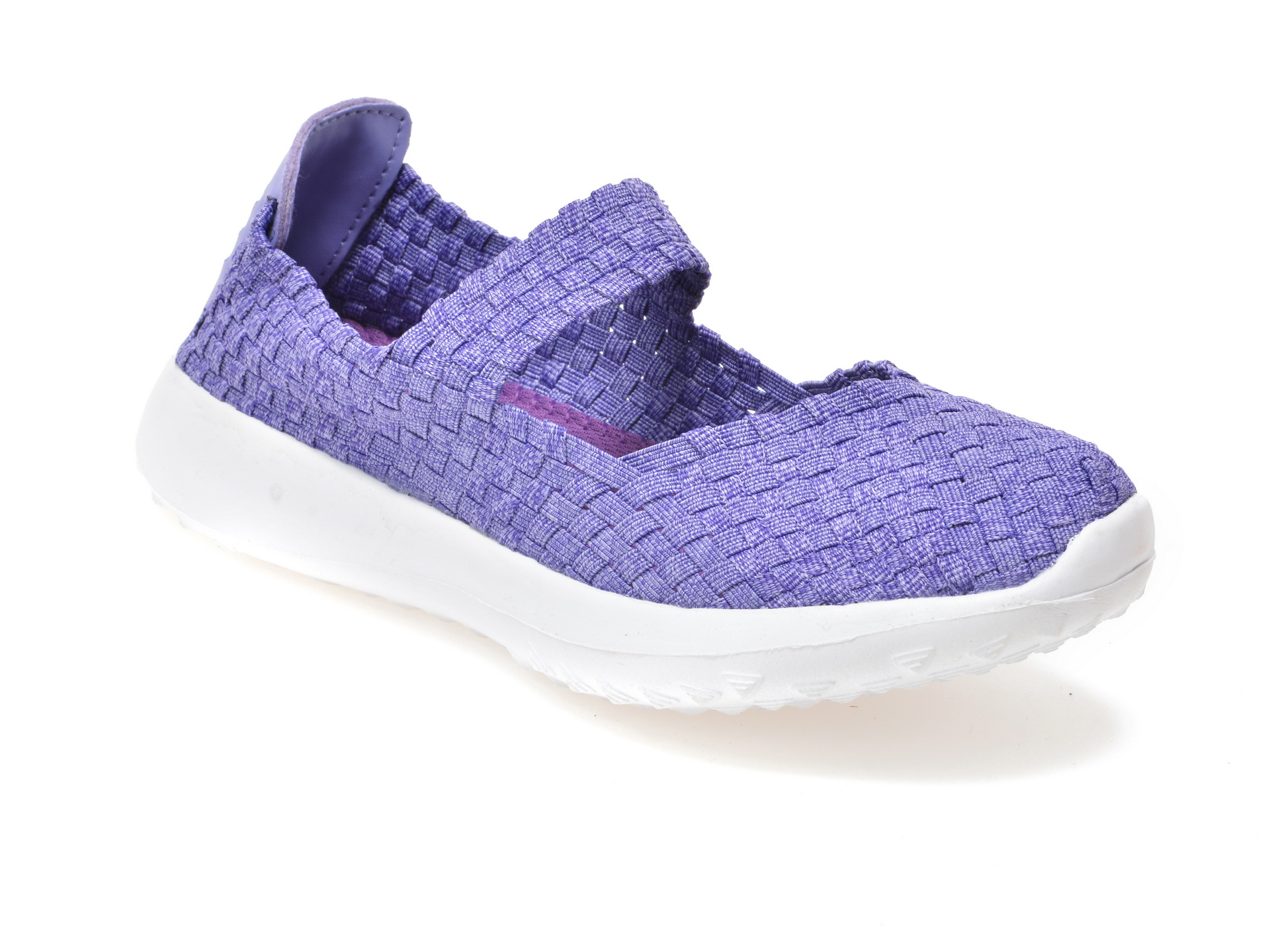 Pantofi mov, 4696, din material textil elastic